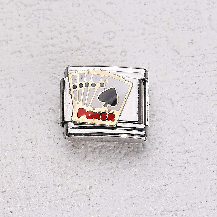 Wholesale 10pcs Italian Charm Bracelet 9mm DIY Splicing Cherry Paper Plane Stainless Steel Composable Bracelet