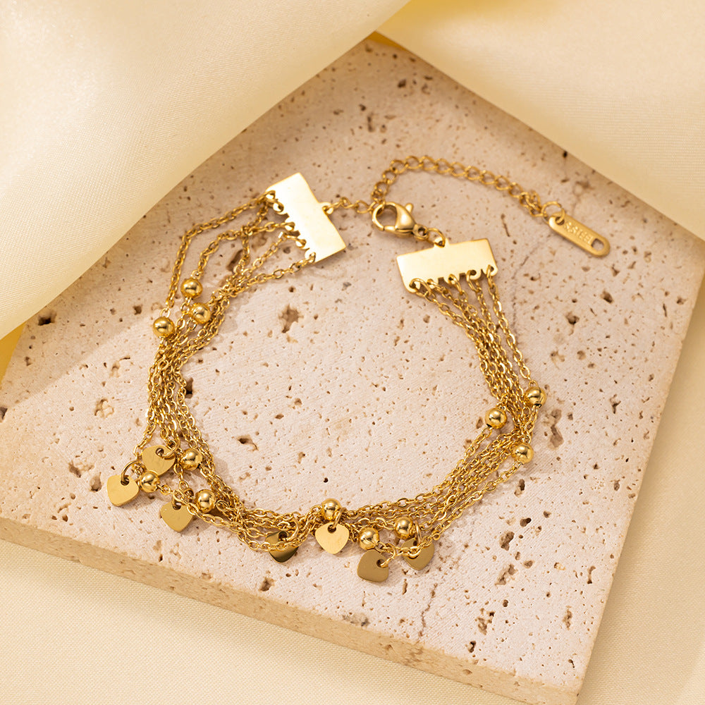 Wholesale Light Luxury Bracelet Gold Plated Bracelet Butterfly Pearl Flower Bracelet Titanium Steel Bracelets ACC-BT-Tais004