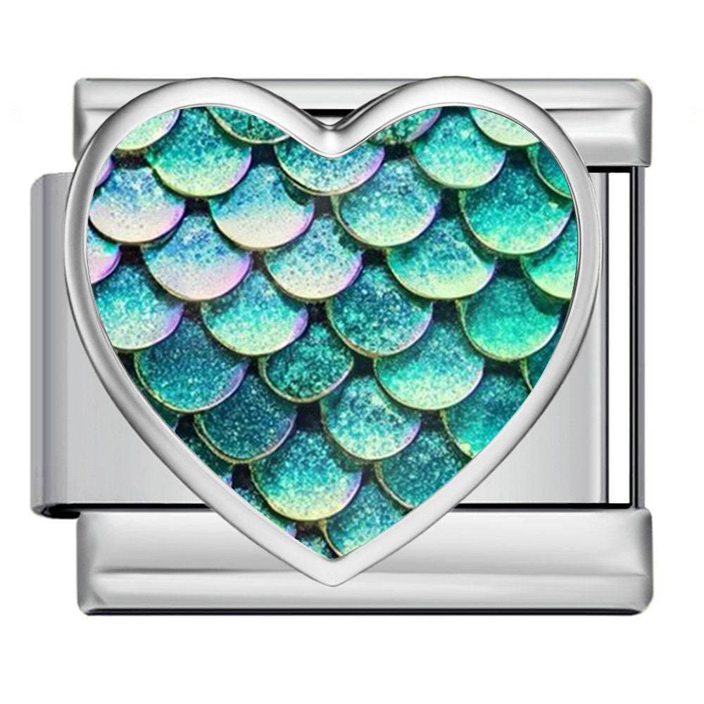 Wholesale Stainless Steel DIY Bracelet Heart Fish Scale Pattern Fashion Jewelry Accessory