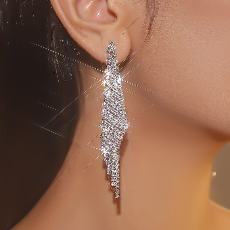 Wholesale Exaggerated  tassel diamond earrings