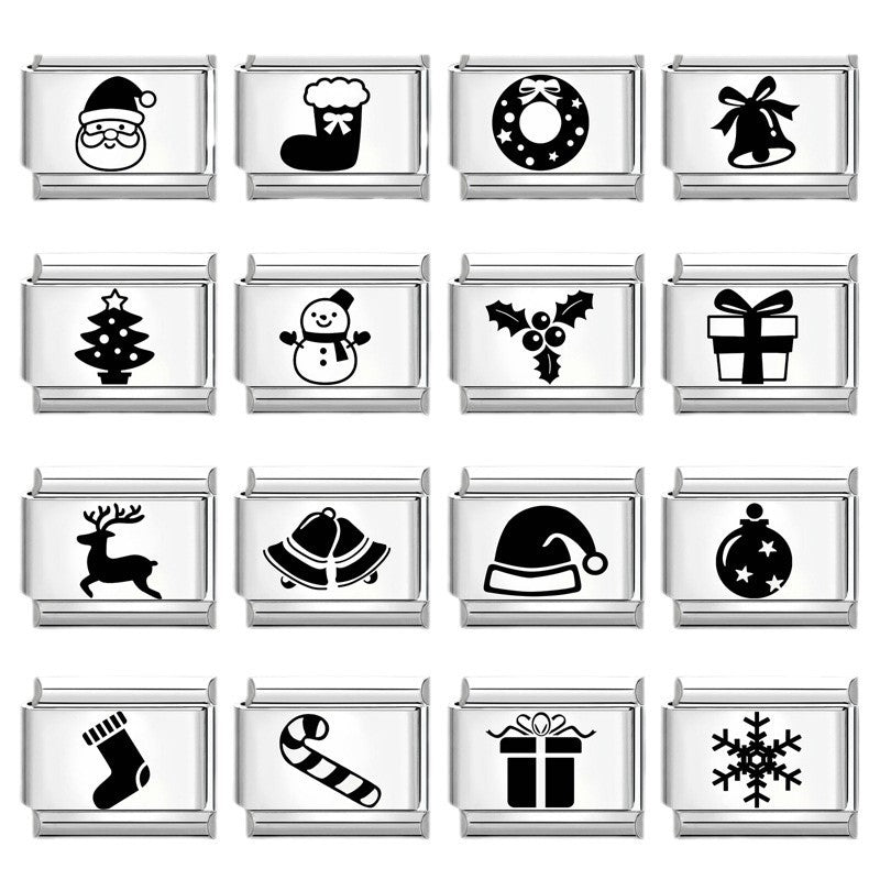 Wholesale Italian Charm Bracelet 9mm DIY Splicing Removable Christmas Cartoon Stainless Steel Composable Bracelet