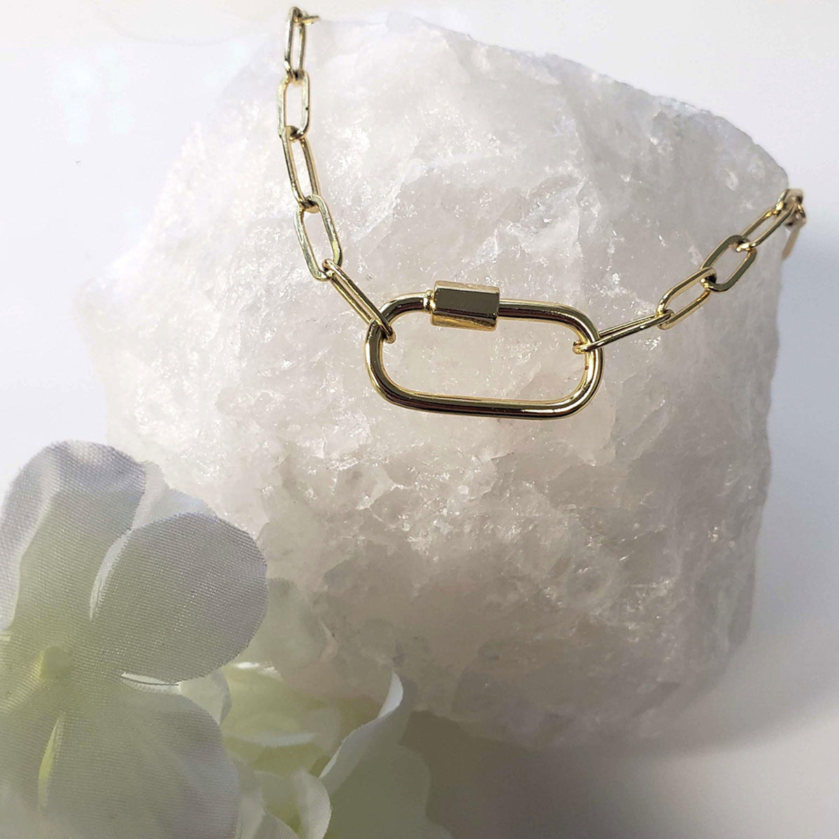 Wholesale Stainless steel basic movable chain pendant necklace vacuum plated in the furnace versatile women' s necklace