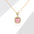 Wholesale All-match zircon square sterling silver necklace luxury pink diamond necklace
