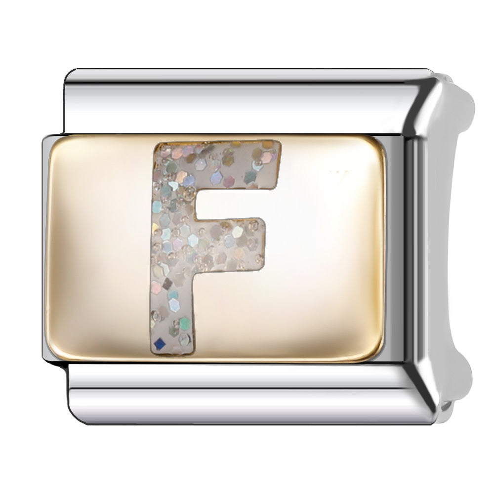 Wholesale Italian Module 9mm Oil-Dropping Gorgeous Letter Bracelet