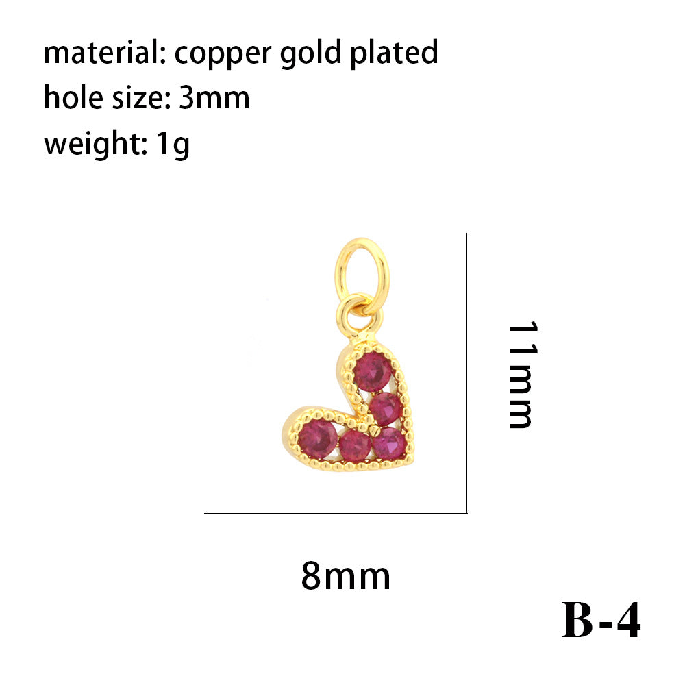 Wholesale 18K gold-plated color-preserving micro-inlaid zirconium heart-shaped pendant