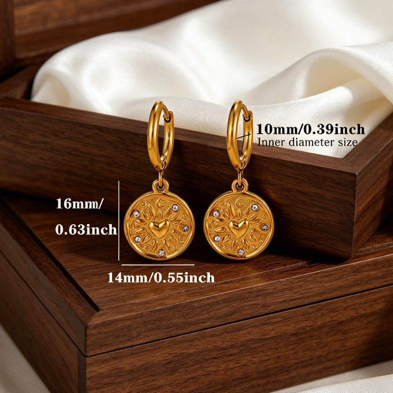 Wholesale Stainless Steel Love Angel Earrings Trendy Fashion Accessory Jewelry