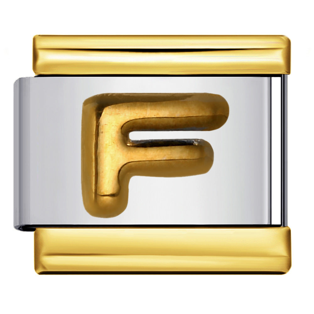 Wholesale Italian Charm Bracelet 9mm DIY Splicing Removable Raised Letters Stainless Steel Composable Bracelet