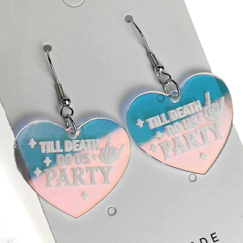 Wholesale 2 Pairs/pack Wedding Bridesmaid Jewelry Floral Pearl Laser Acrylic Earrings ACC-ES-HY078