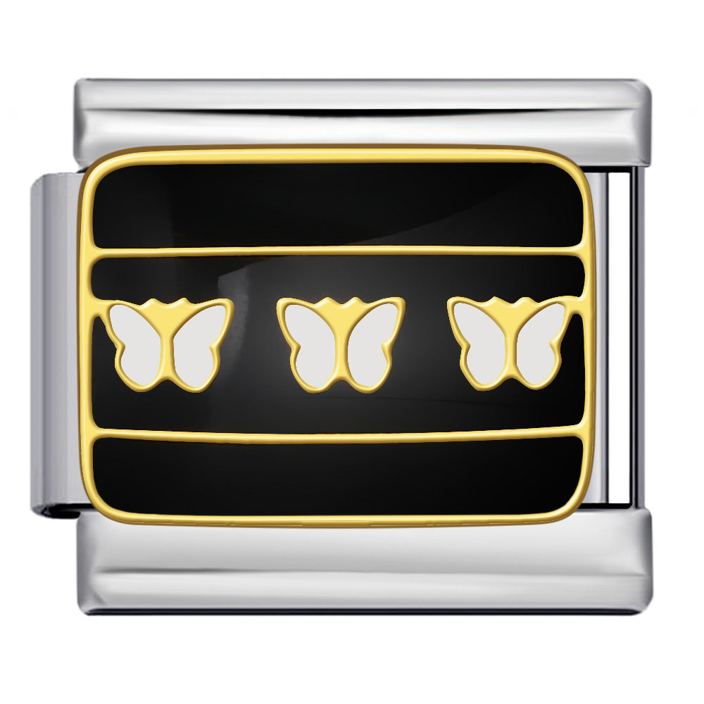 Wholesale  Italian modular medieval style series bracelet titanium steel oil-drip welding DIY Charms