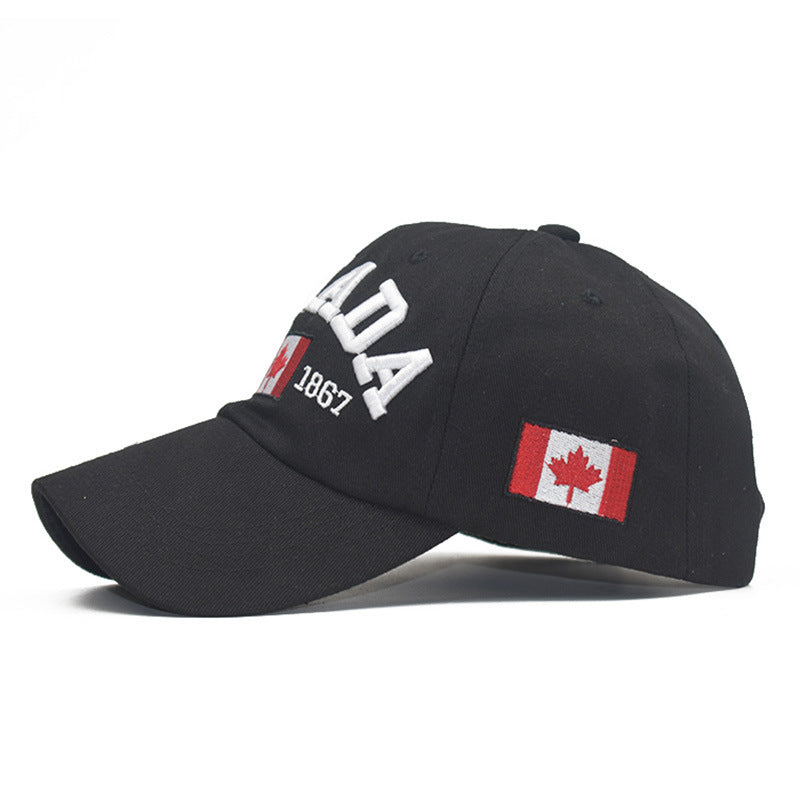 Wholesale Fashion Cotton Baseball Cap With Canada Letter Unisex Curved Brim Adjustable Sun Hat