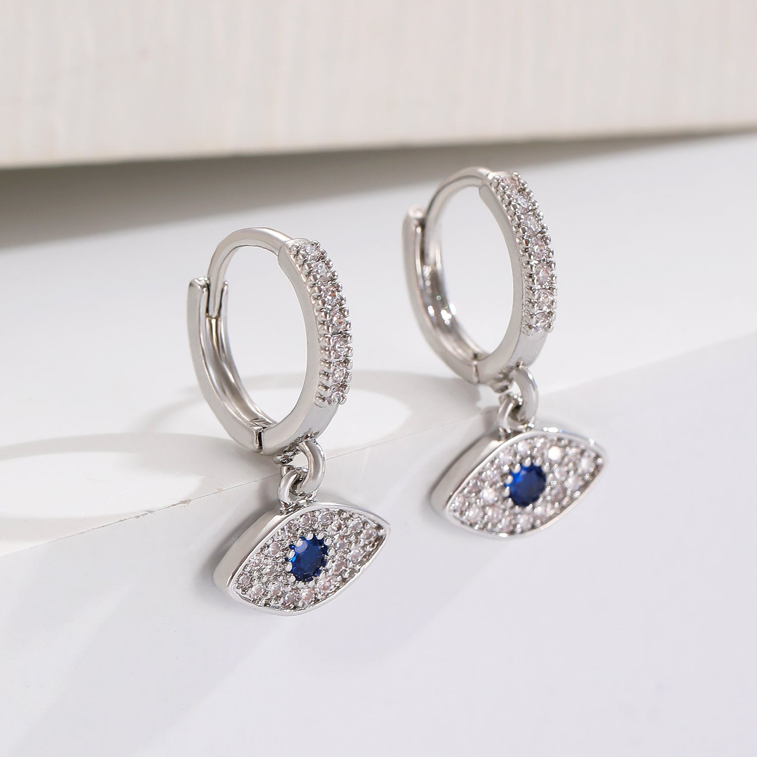 Wholesale Copper Evil Eye Zircon Earrings Trendy Fashion Accessory Boutique Resale