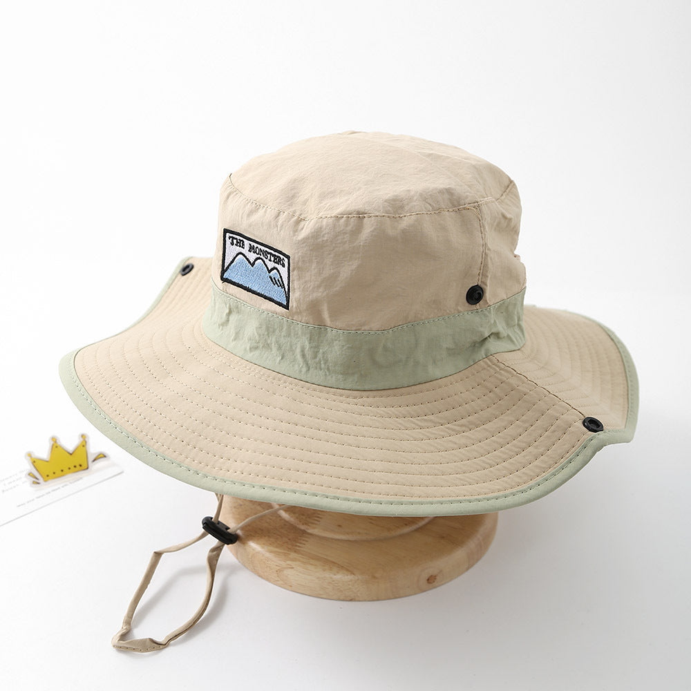 Wholesale  Children's Fisherman Hat Breathable Drawstring Outdoor Sun Protection Basin Hat
