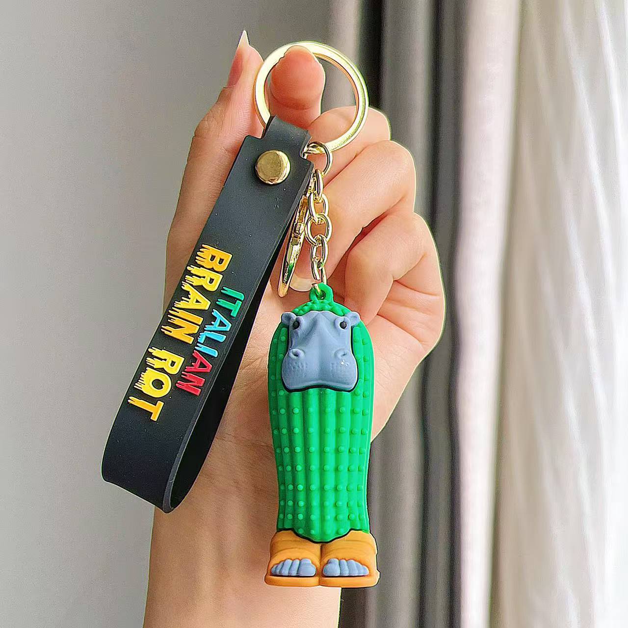 Wholesale Shanhaijing Keychain Gum Stick Shark Marine Life Hanging Silicone Frog Hanging Keychains