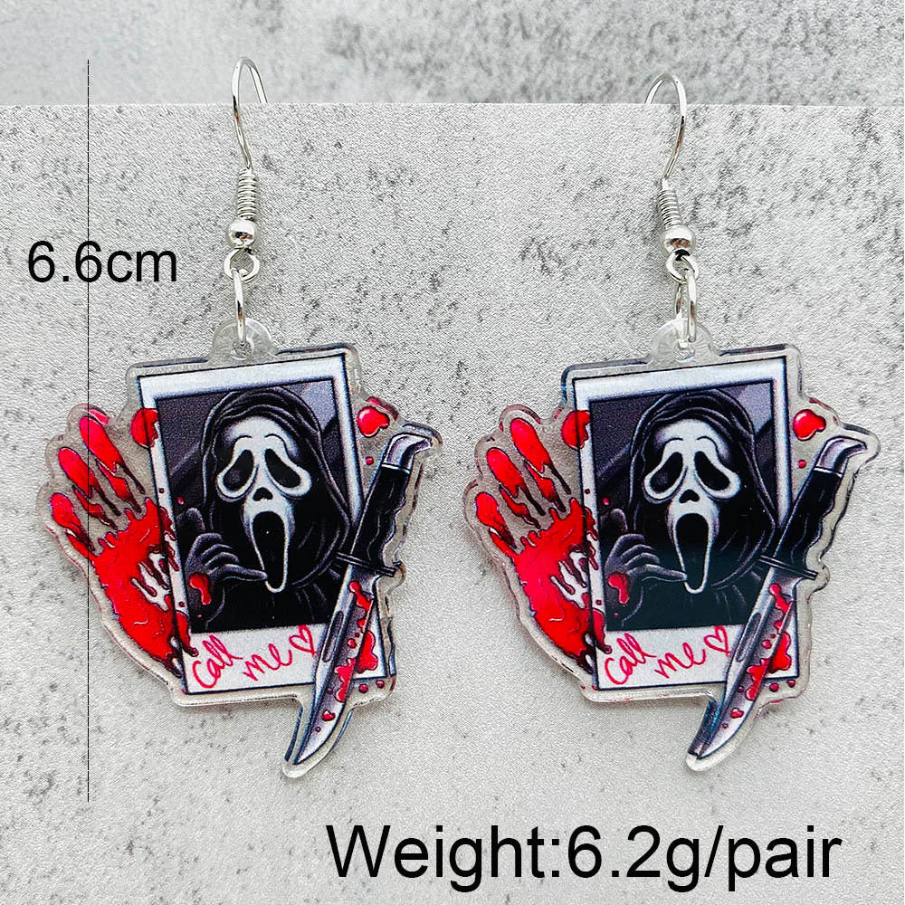 Wholesale Halloween Skull OUIJA Acrylic Earrings ACC-ES-ChenY034