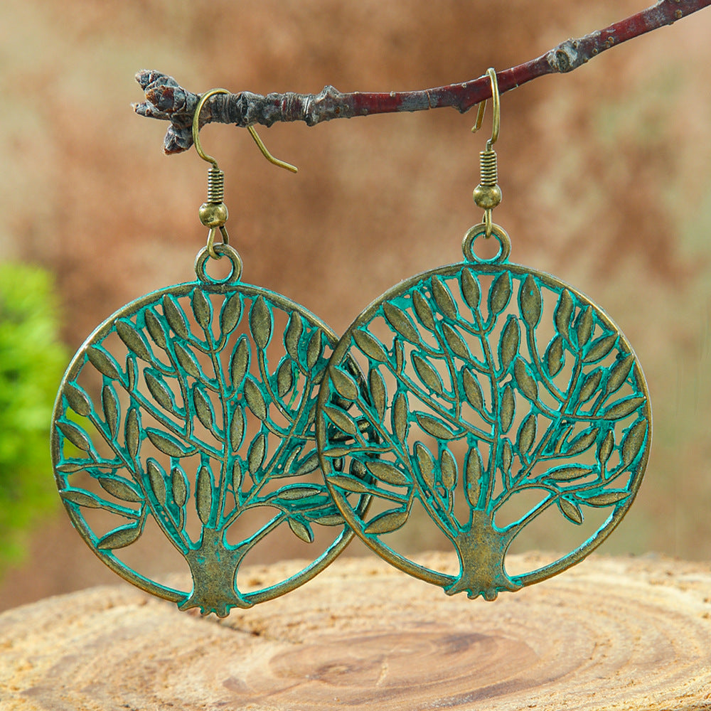 Wholesale Bohemian Hollow Geometric Retro Vintage Alloy Earrings for Everyday Wear or Gift