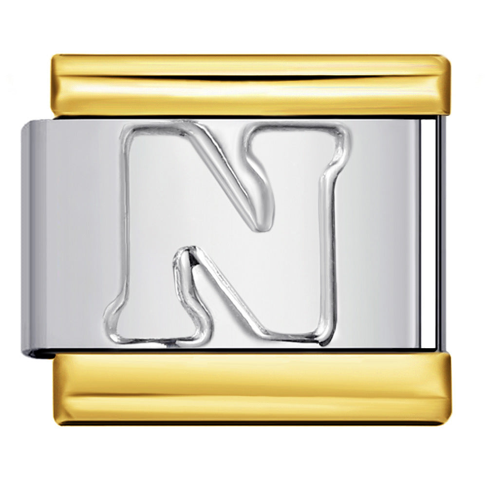 Wholesale Italian Charm Bracelet 9mm DIY letter Creative Stainless Steel Composable Bracelet