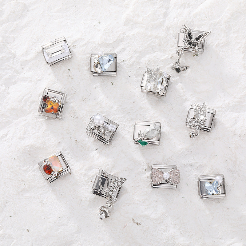 Wholesale Italian Charm Bracelet 9mm DIY Splicing Cute Creative Stainless Steel Composable Bracelet