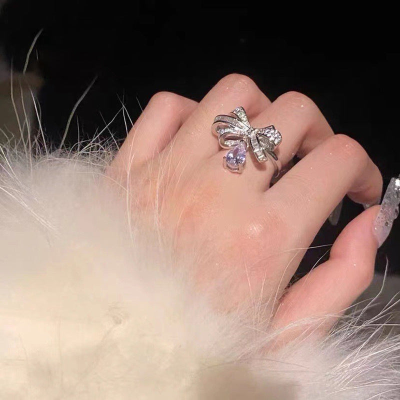 Wholesale Bow teardrop ring for women ( open design)