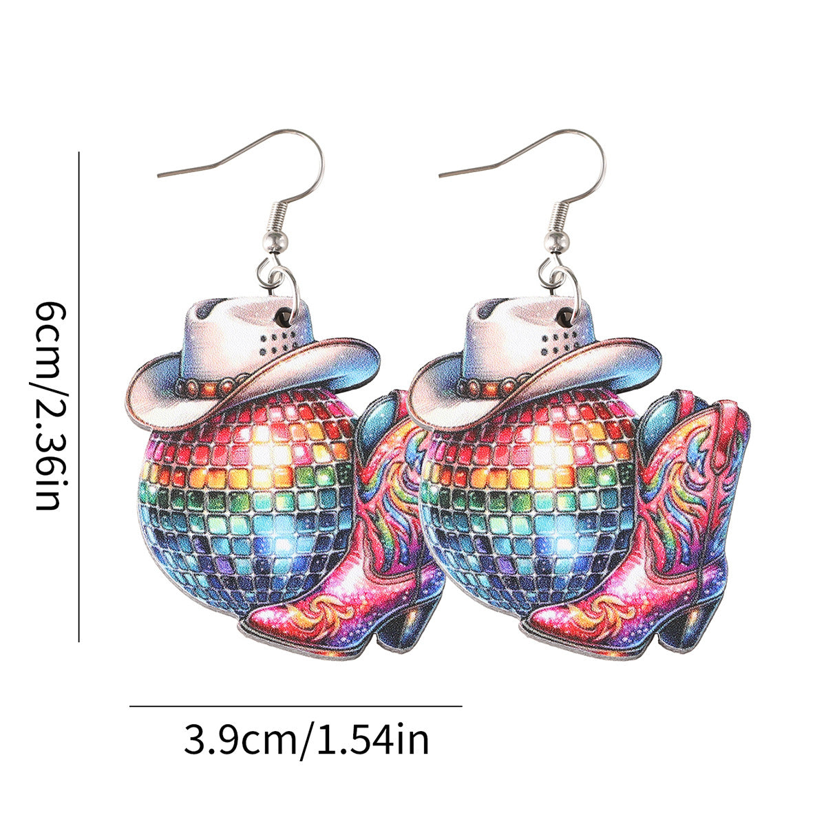 Wholesale  Music Festival Western-style Denim Hat Boots Pendant Earrings
