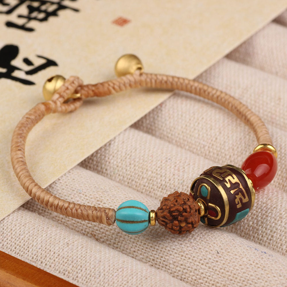 Wholesale Ethnic Retro Tibetan Hand-woven Turquoise Bracelet