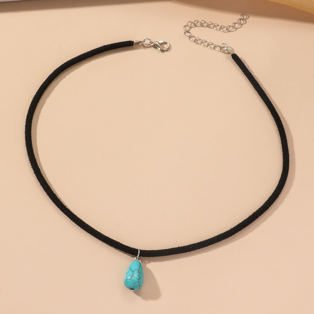 Wholesale Boho Resort Style Water Drop Turquoise Pendant Adjustable Necklace Bohemian ACC-NE-Linlu001