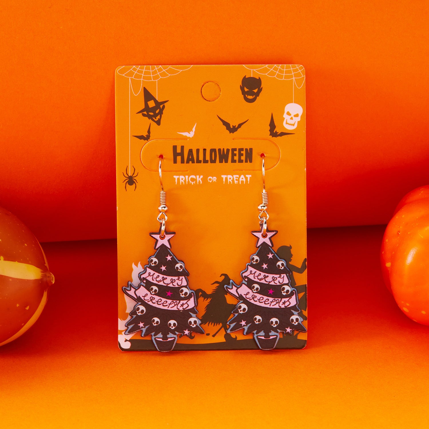 Wholesale Halloween Series Acrylic Flower Ghost Earrings
