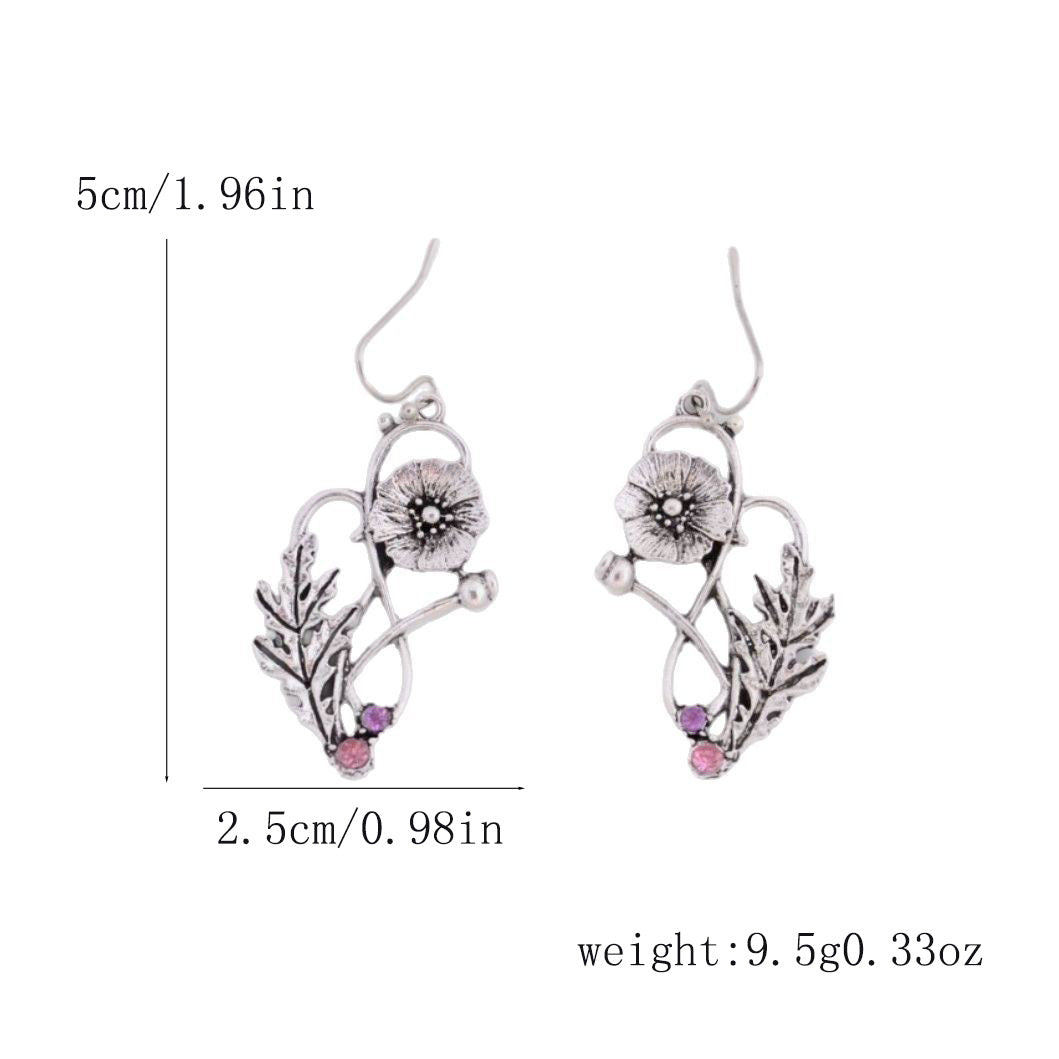 Wholesale Hollow Diamond Flower Earrings