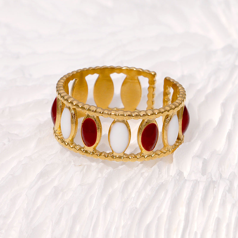 Wholesale Stainless steel vintage open ring,  adjustable.