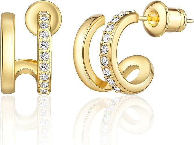 Wholesale Cross Zircon Earrings Gold Plated Sparkle Fashion Jewelry for Gift Boutique Resale