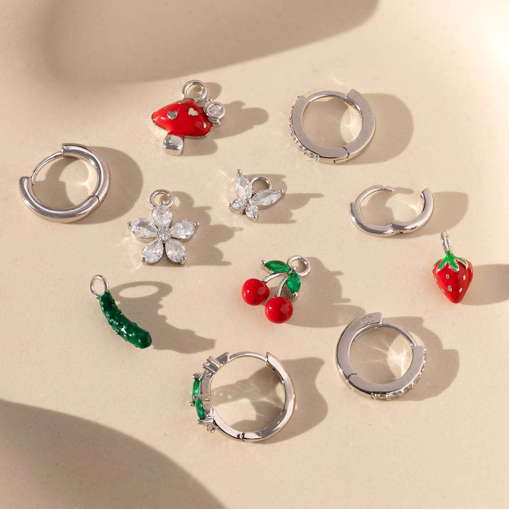 Wholesale titanium steel diy color fruit butterfly small  bee beetle pepper earring