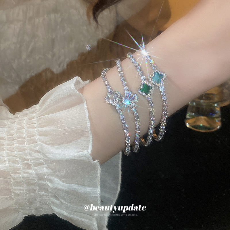 Wholesale Light Luxury Electroplated Zircon Geometric Bracelets ACC-BT-BY001