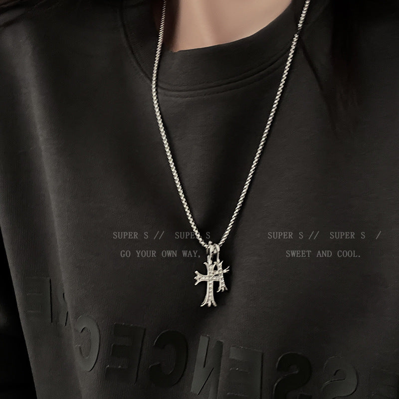Wholesale Titanium Steel Non-fading Cross Necklaces ACC-NE-Leis009
