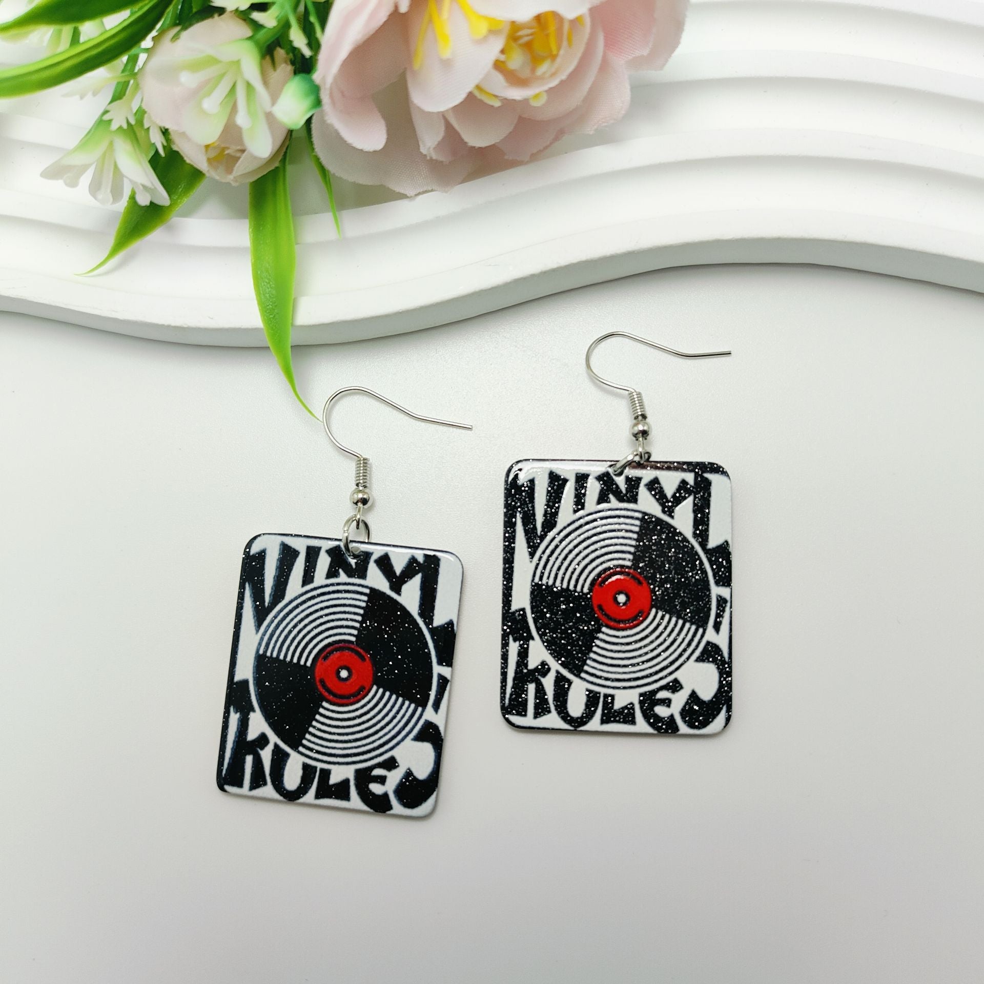 Wholesale Acrylic Retro Nostalgic Rubik's Cube Cute Cartoon Game Console Earrings ACC-ES-Qiyu021
