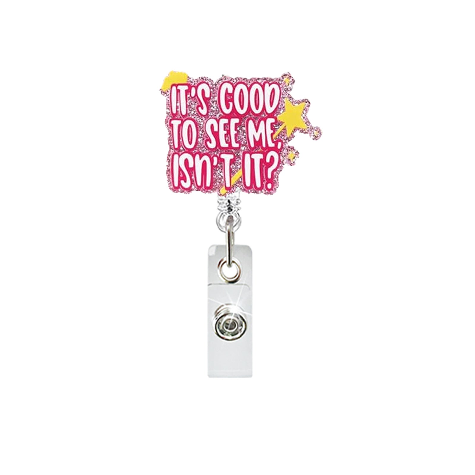 Wholesale Fun Cartoon Acrylic Badge Reel Retractable ID Card Holder Keychain Accessory