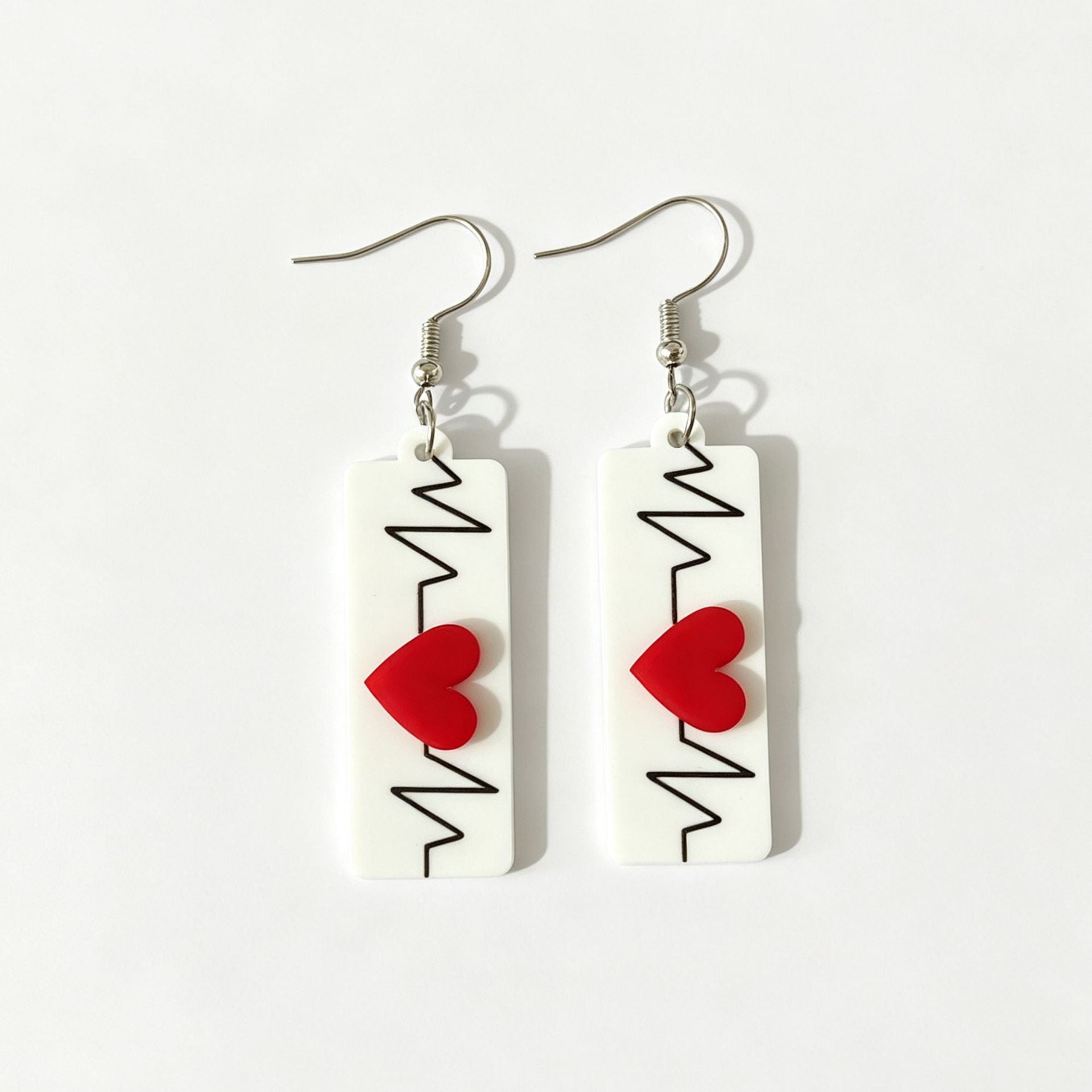Wholesale Double-Layer Acrylic Heart Earrings,  Valentine' s Day Fashion Jewelry Gift