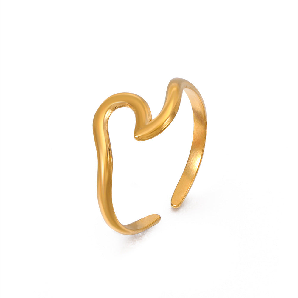 Wholesale Minimalist Irregular Stainless Steel Ring Jewelry Accessory for Boutique Resale