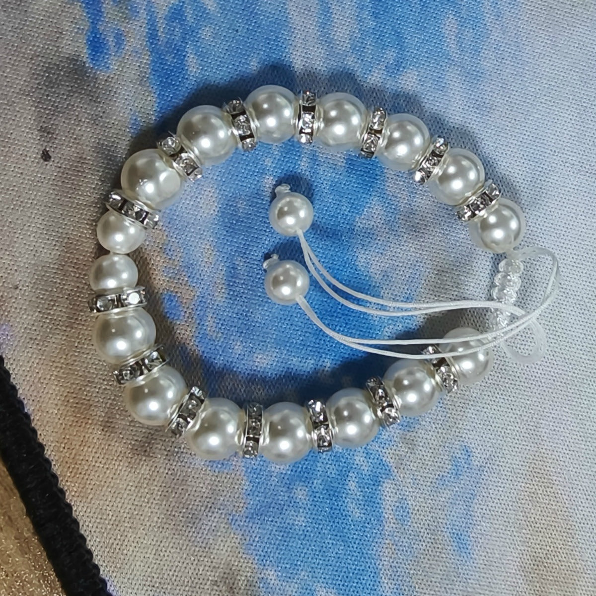 Wholesale Diamond Circle White Pearl Women Bracelet