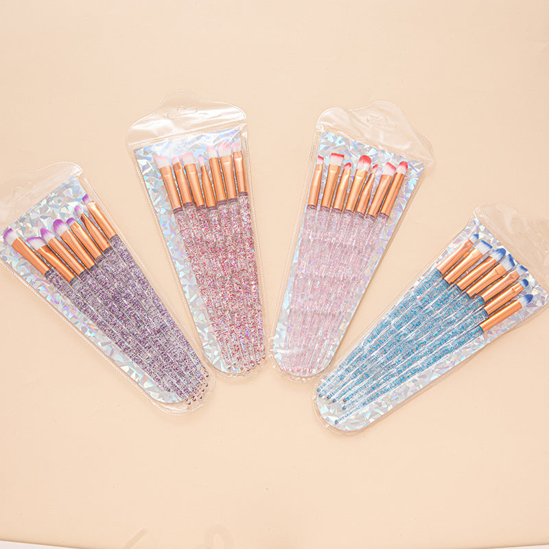 Wholesale 5pcs/pack Glitter Crystal Cone Portable Makeup Brush Eye Shadow Concealer Brush Beauty Makeup Tools ACC-MB-JiuRan003