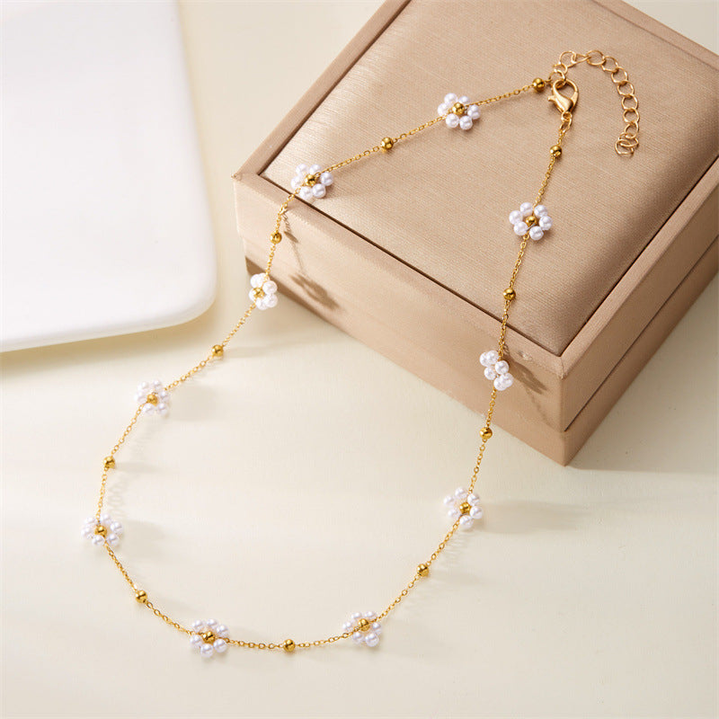 Wholesale  Flower Beaded Necklace