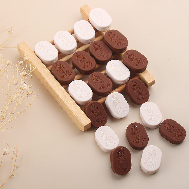 Wholesale 5pcs Silicone Round Corner Blocks Printing Focal Beads ACC-BDS-GuangTian031