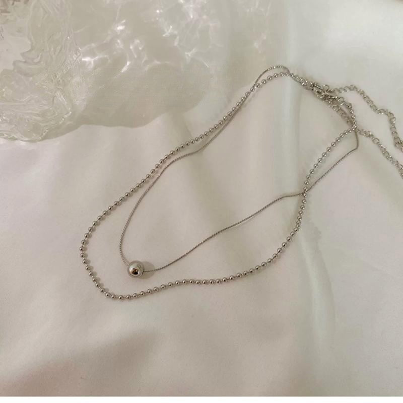 Wholesale  double-layer stacked necklace female clavicle chain