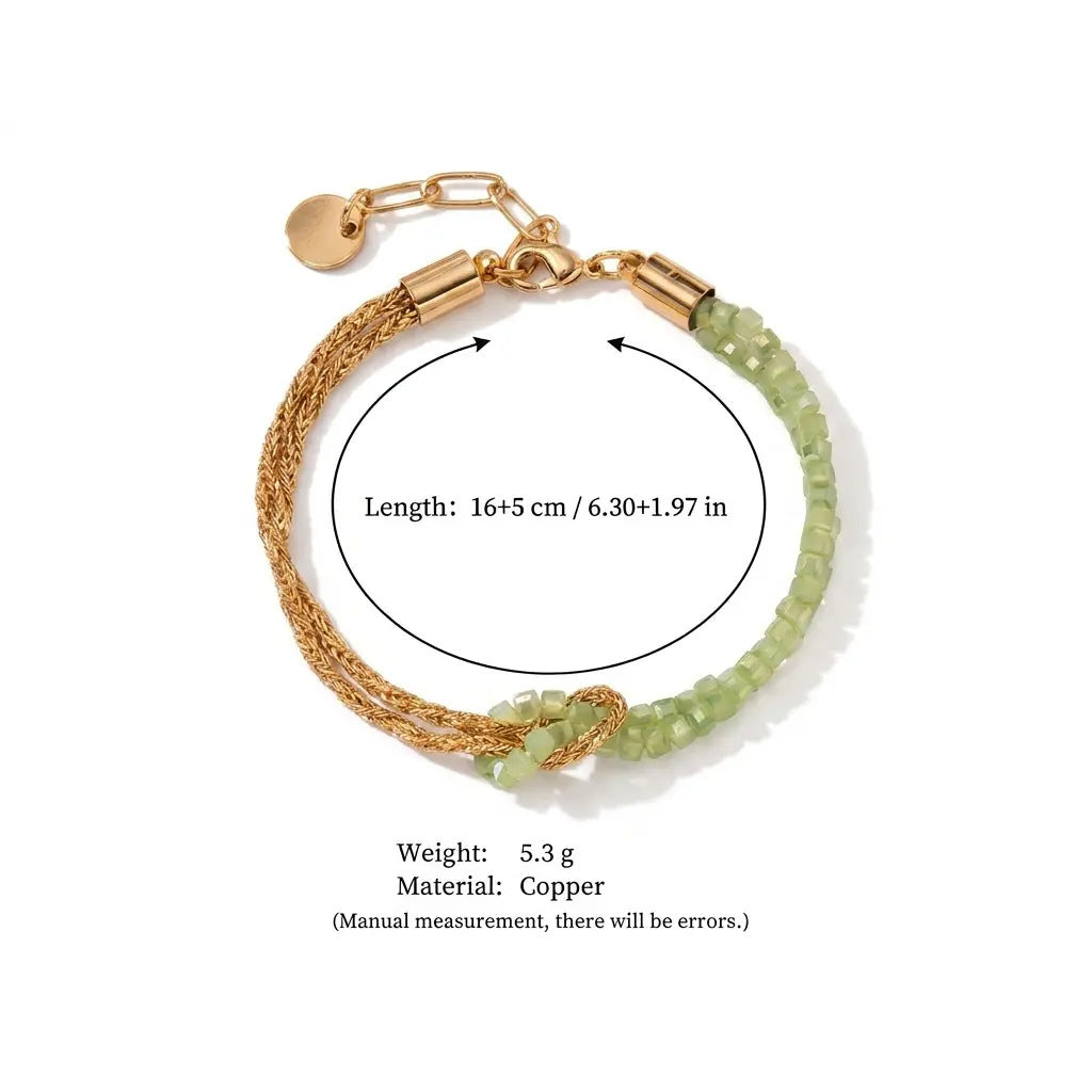 Wholesale Bohemian Retro Natural Stone Woven Bracelet Gold Plated Women S Fashion Accessory