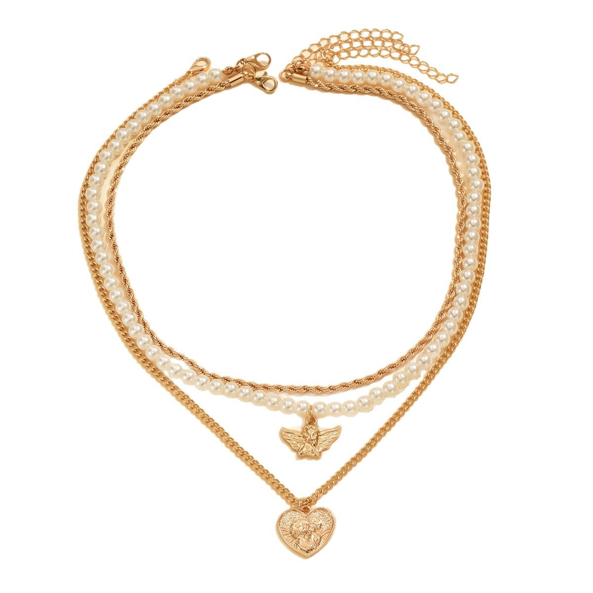 Wholesale heart angel pendant necklace