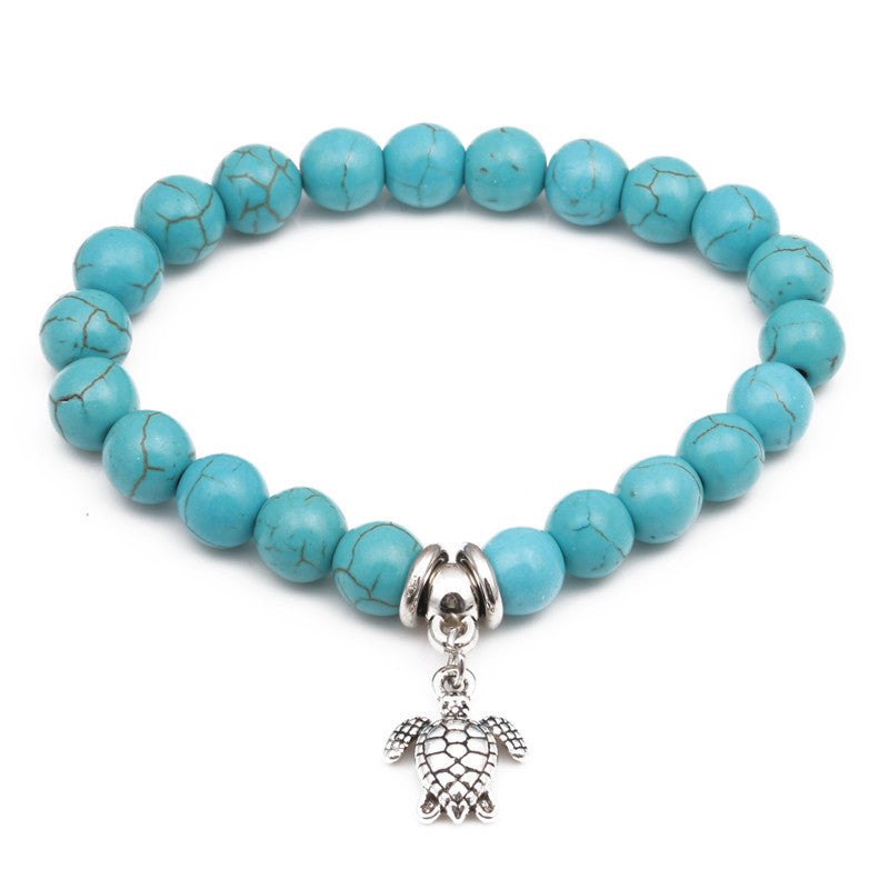 Wholesale Turquoise Beaded Bracelet Beach Turtle Design Travel Commemoration Gift