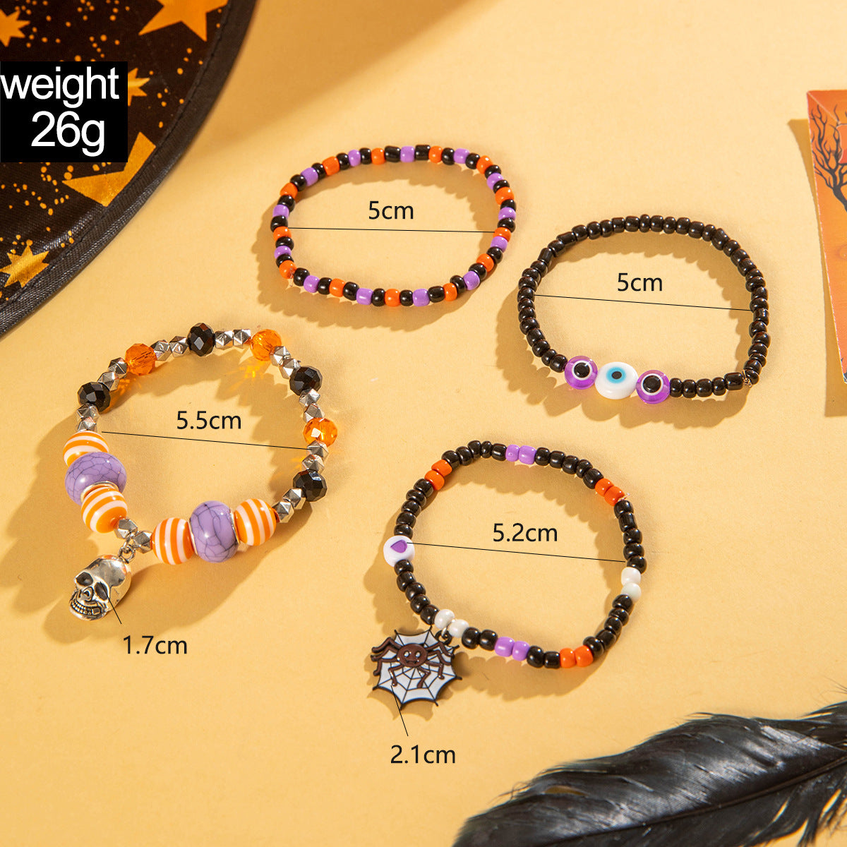 Wholesale   Funny Skull  Rice Bead Bracelet suit