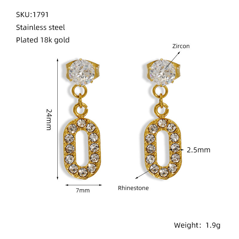 Wholesale Light luxury fashion cross zircon earrings