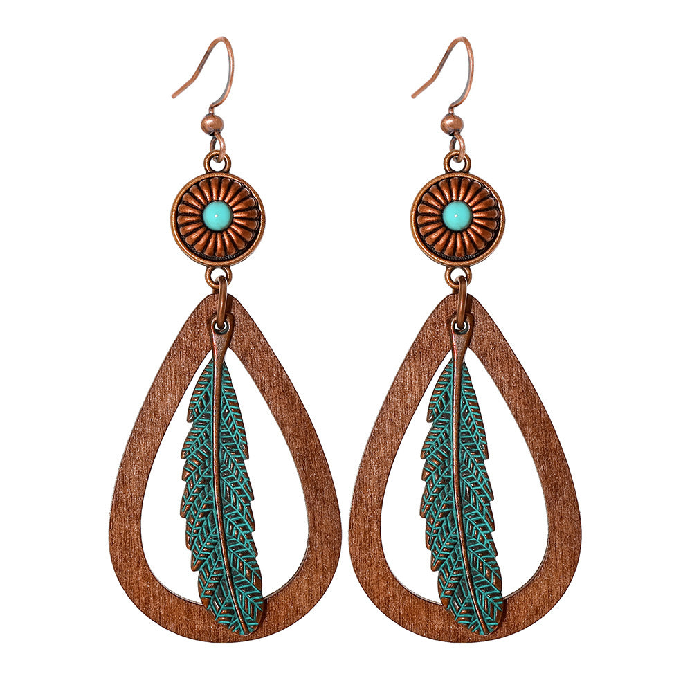 Wholesale Zinc Alloy Bohemian Earrings Maillard Color Holiday Style Retro Fashion Accessory