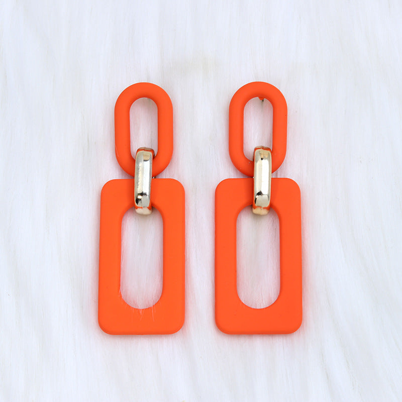 Wholesale rectangular hollow ing acrylic earrings earrings retro personality  earrings
