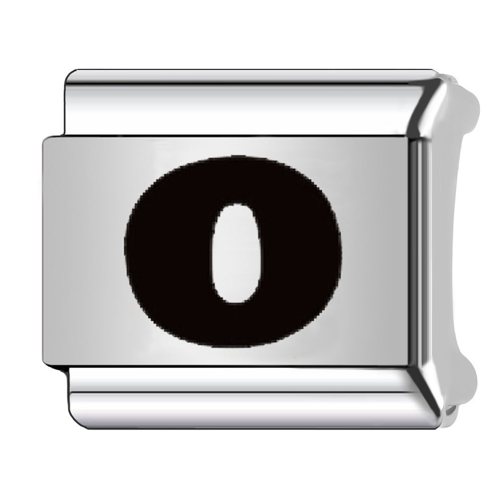 Wholesale Italian Charm Bracelet 9mm DIY Black Arabic  Creative Stainless Steel Composable Bracelet