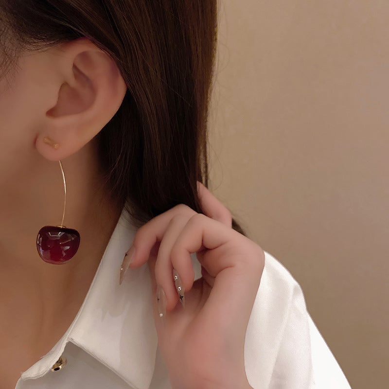 Wholesale acrylic cute cherry earrings